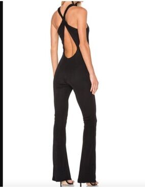 MISHA COLLECTION Elosia Black Cross-Back Flared Jumpsuit